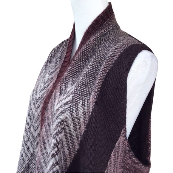 ANTHROPOLOGIE Sleeping on Snow Mabli WOOL Blend Open Vest Size XS S Brown Cozy - Picture 7 of 11